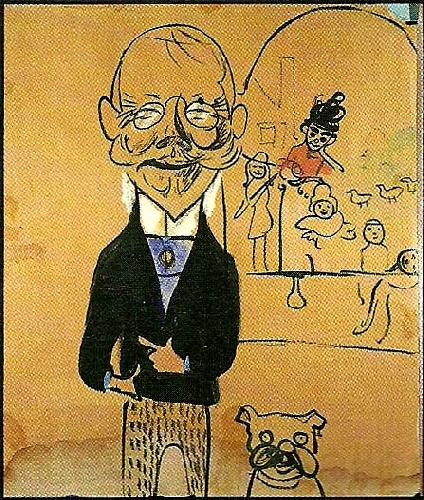 Carl Larsson sjalvportratt karikatyr